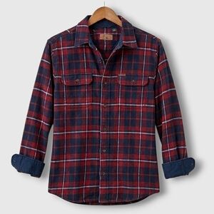 New ORVIS Thick Premium Plaid Flannel Over Shirt